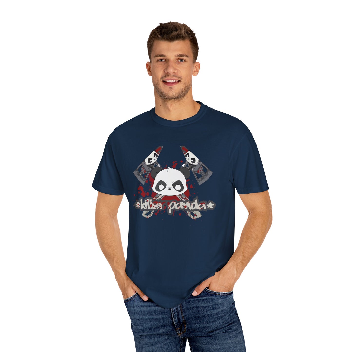 Killer Panda Streetwear - Crossbones Splatter 5 Unisex Garment-Dyed T-shirt