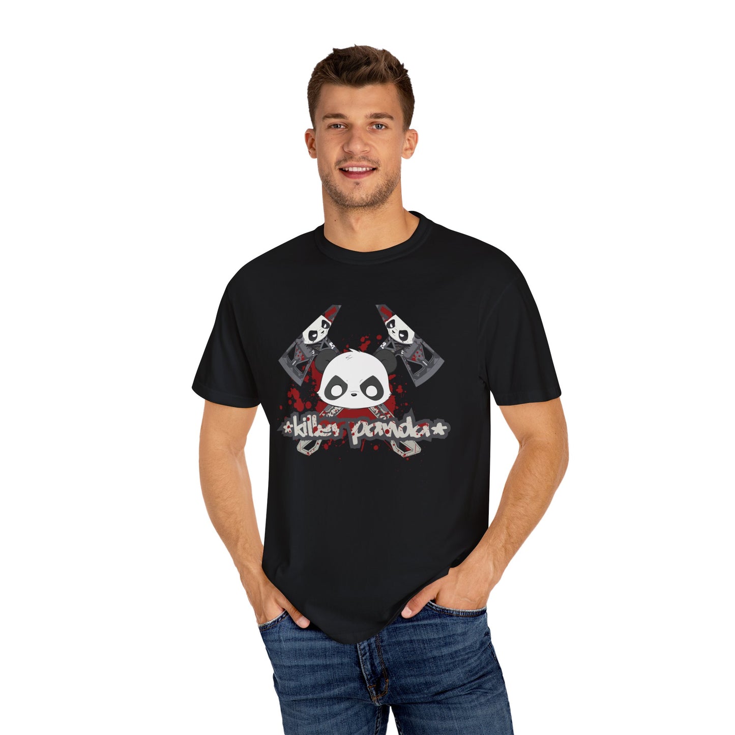 Killer Panda Streetwear - Crossbones Splatter 5 Unisex Garment-Dyed T-shirt